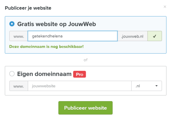 JouwWeb-site publiceren